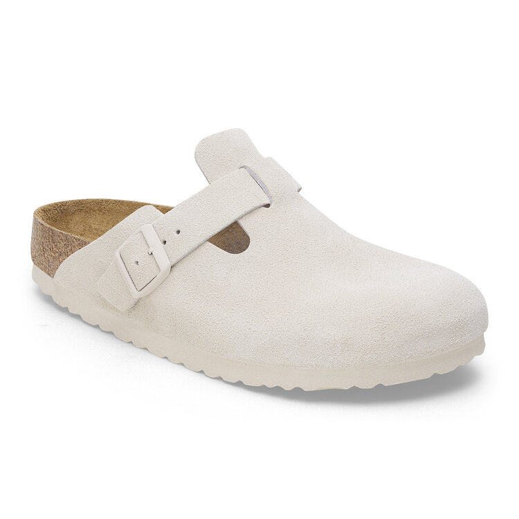 Birkenstock Boston Suede Leve 'Antique White'