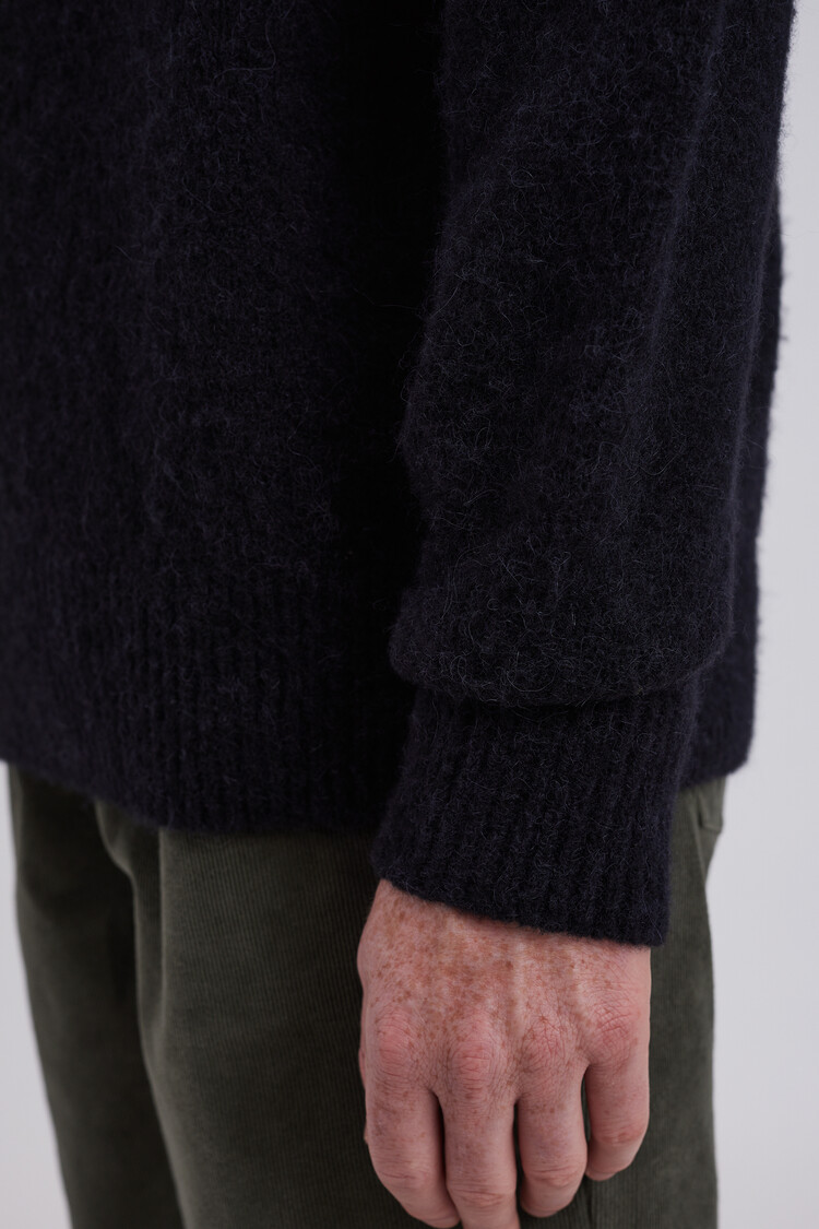 Norse Projects Rasmus Relaxed Brushed V-Neck Sweater 'Black'