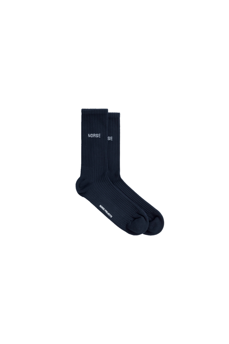 Norse Projects Bjarki Logo Sport Sock 'Dark Navy'