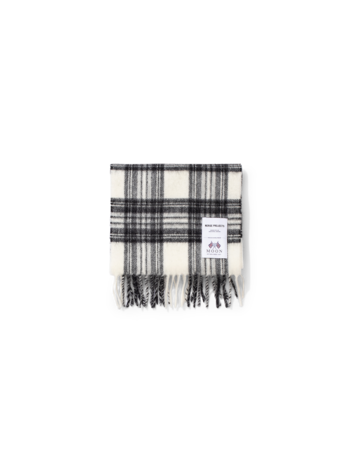 Norse Projects Moon Merino Lambswool Checked Scarf 'Magnet Grey'