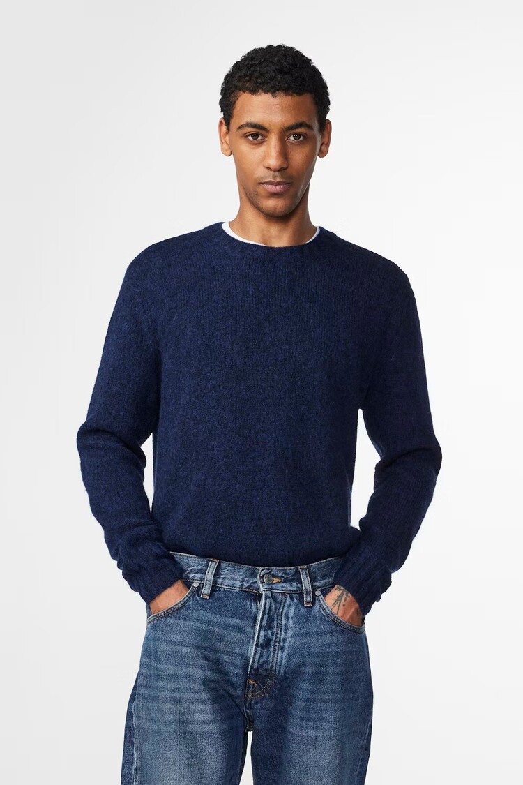 No Nationality 07 Lee 6598 Wool Blend Sweater 'Navy Blue'