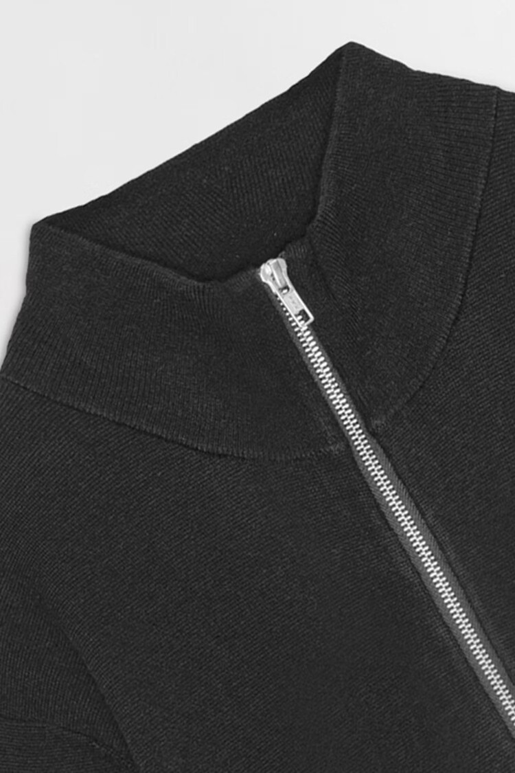 No Nationality 07 Harald 6530 Half Zip Wool Blend Sweater 'Dark Army'