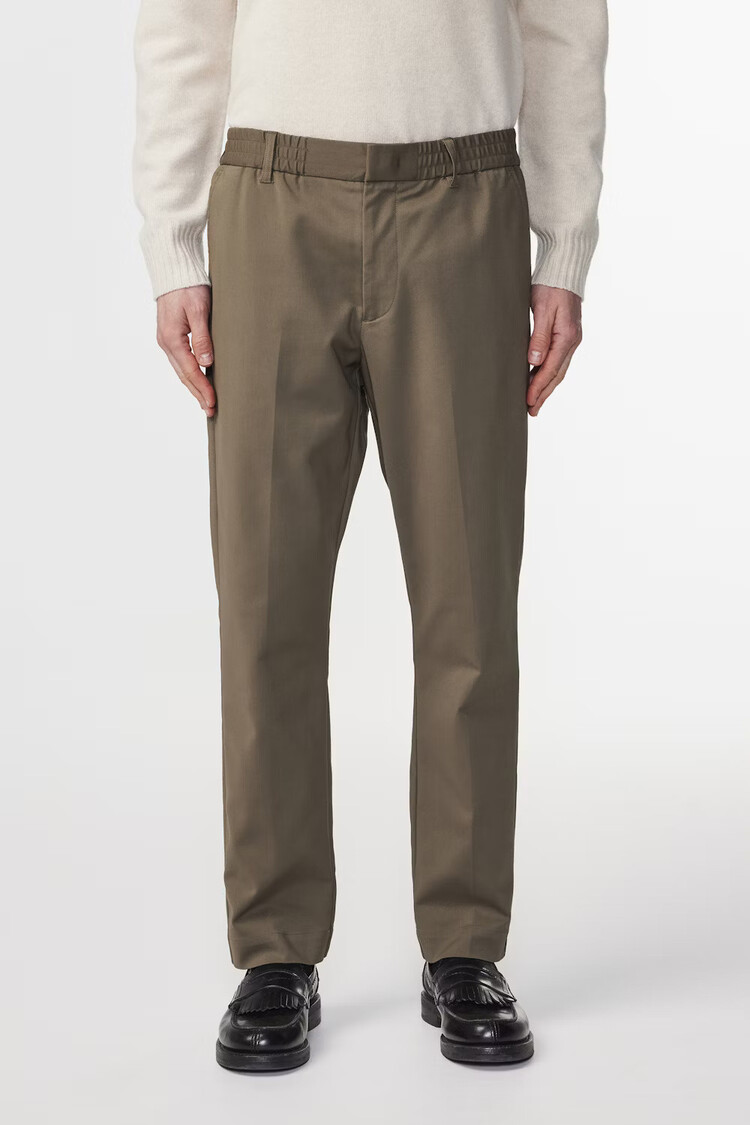 No Nationality 07 Billie 1089 Heavy Wool Blend Drawstring Trouser 'Tarmac'