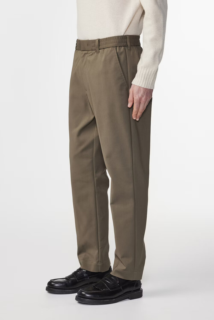 No Nationality 07 Billie 1089 Heavy Wool Blend Drawstring Trouser 'Tarmac'