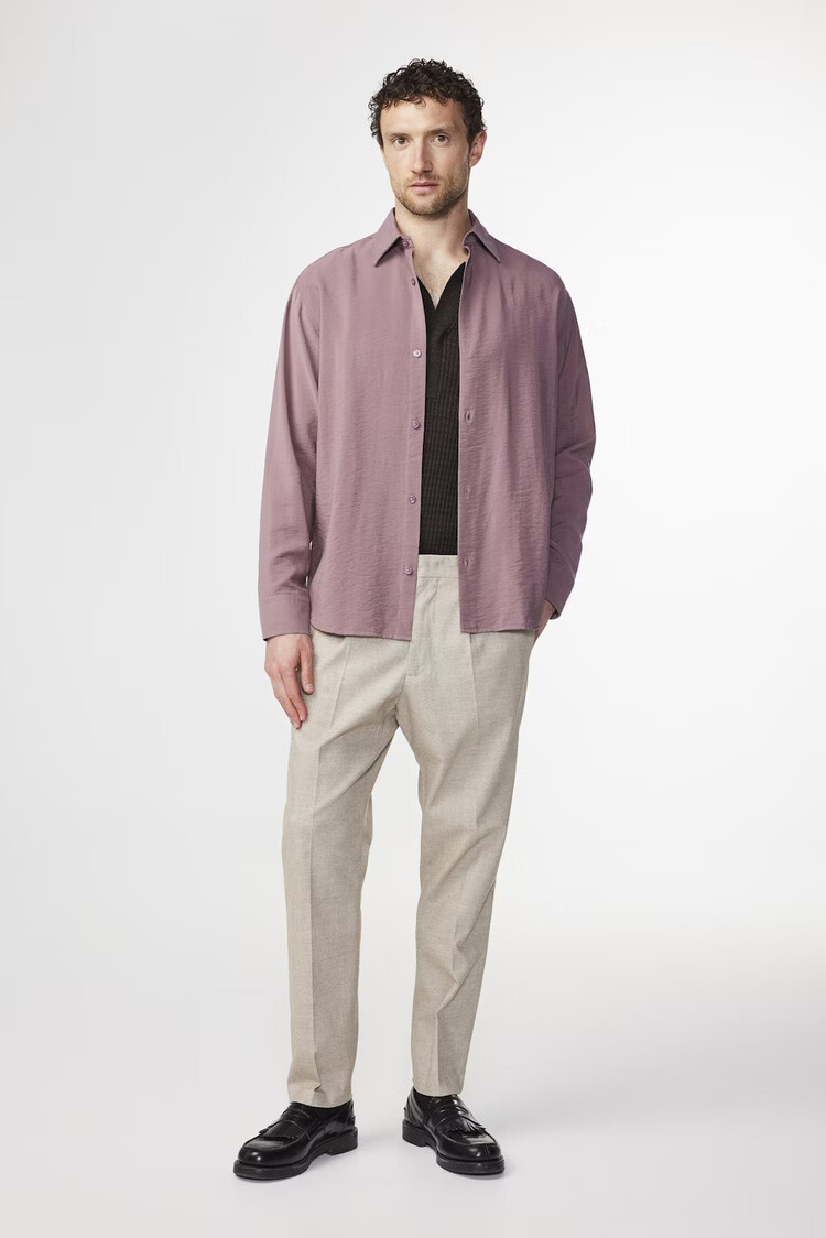 No Nationality 07 Billie 1067 Melange Tapered Trouser 'Cement'