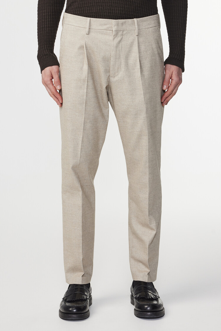 No Nationality 07 Billie 1067 Melange Tapered Trouser 'Cement'