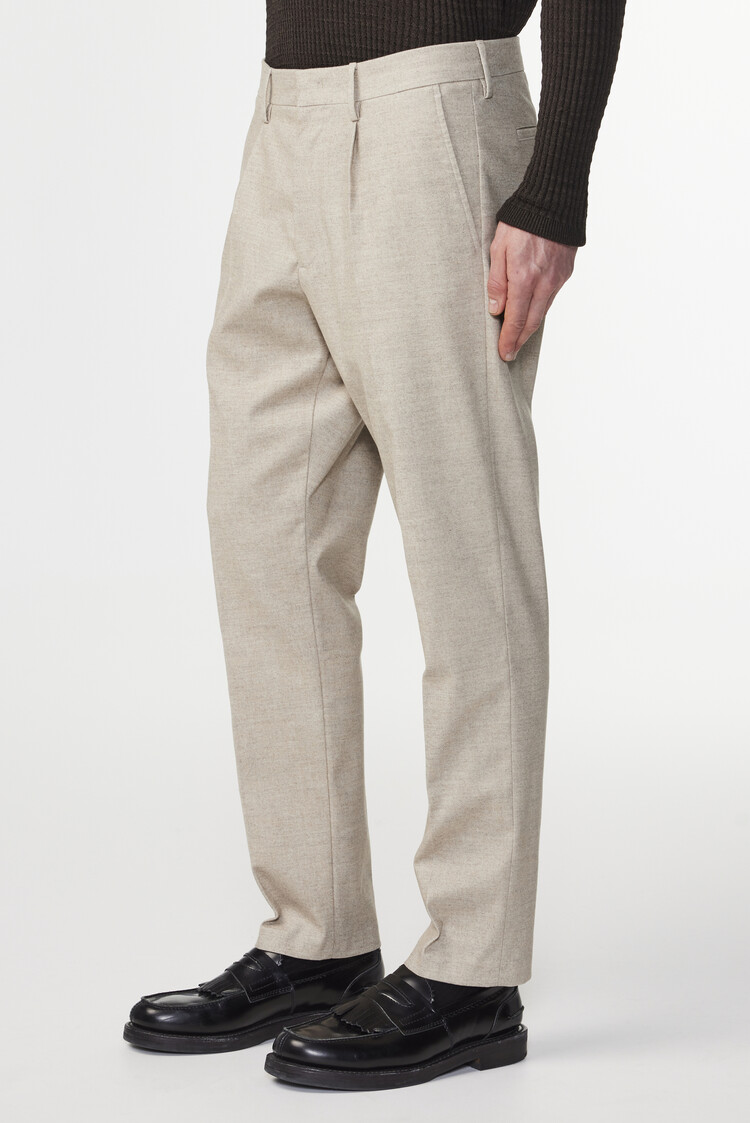 No Nationality 07 Billie 1067 Melange Tapered Trouser 'Cement'