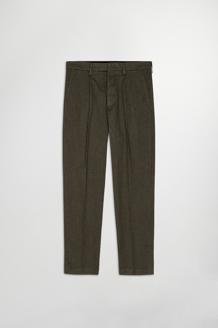 No Nationality 07 Billie 1067 Melange Tapered Trouser 'Dark Army'