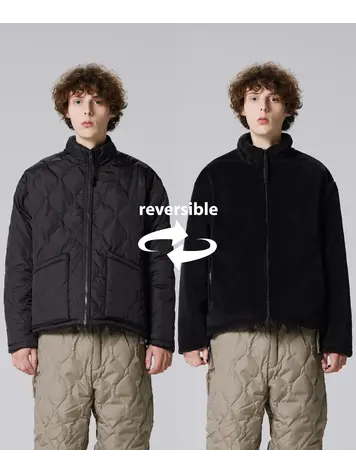 Taion Unisex Military Reversible Hi Neck Down Jacket  'Black / Black'