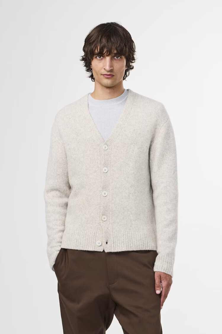 No Nationality 07 John 6683 V-Neck Cardigan 'White Pepper'