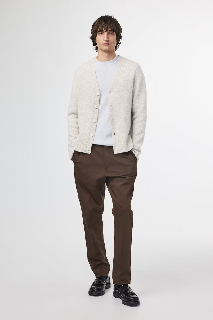 No Nationality 07 John 6683 V-Neck Cardigan 'White Pepper'