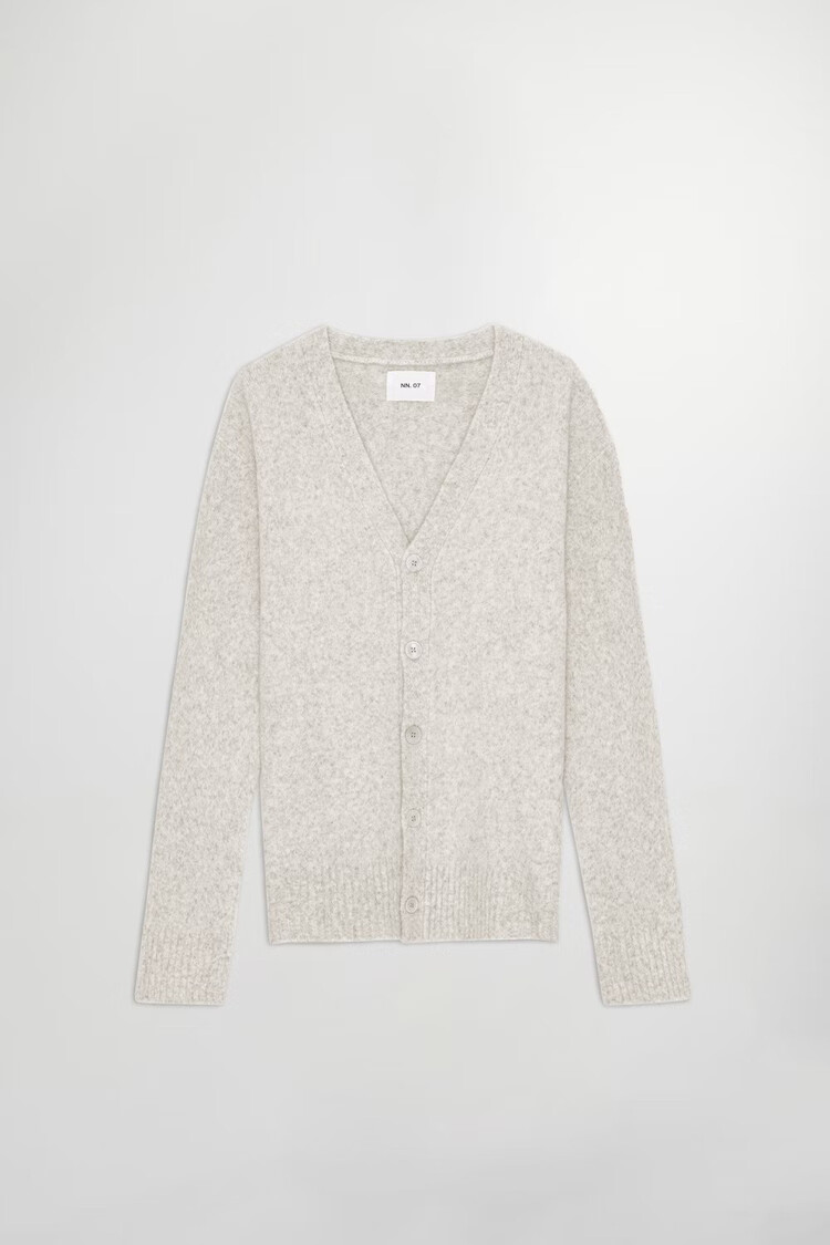No Nationality 07 John 6683 V-Neck Cardigan 'White Pepper'