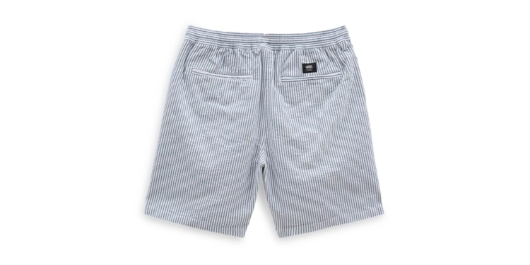 Range Seersucker Loose Waist Shorts 'White / Teal'
