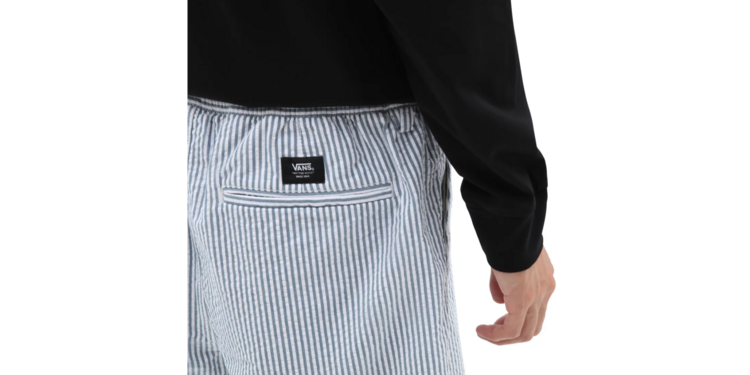 Range Seersucker Loose Waist Shorts 'White / Teal'