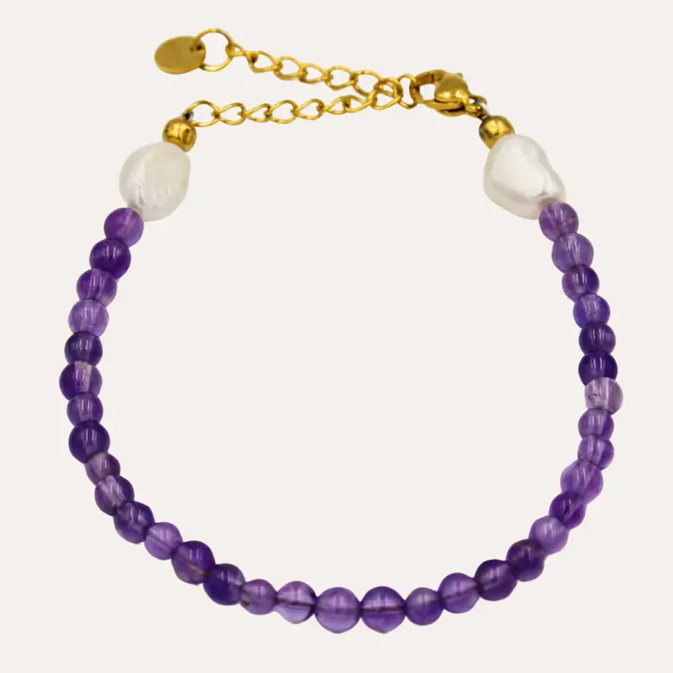 Monochromatic Amethyst Gold Bracelet 'Purple'