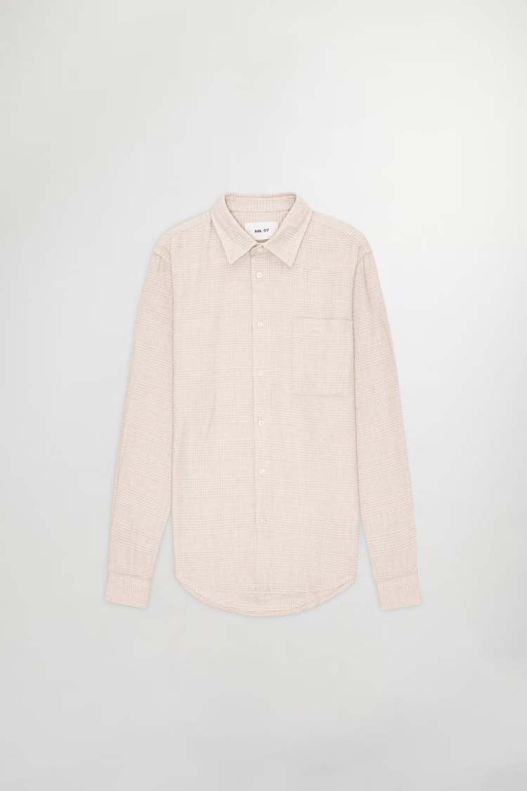 No Nationality 07 Arne 51166 Flannel Shirt 'Creme Check'