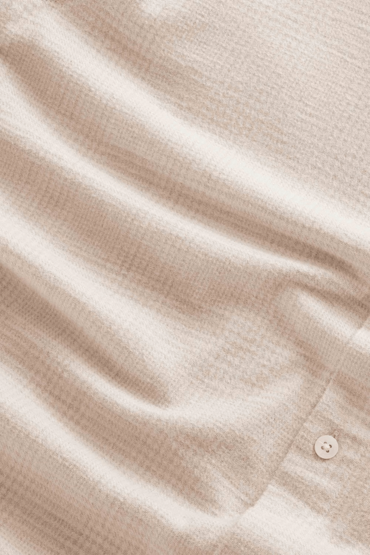 No Nationality 07 Arne 51166 Flannel Shirt 'Creme Check'