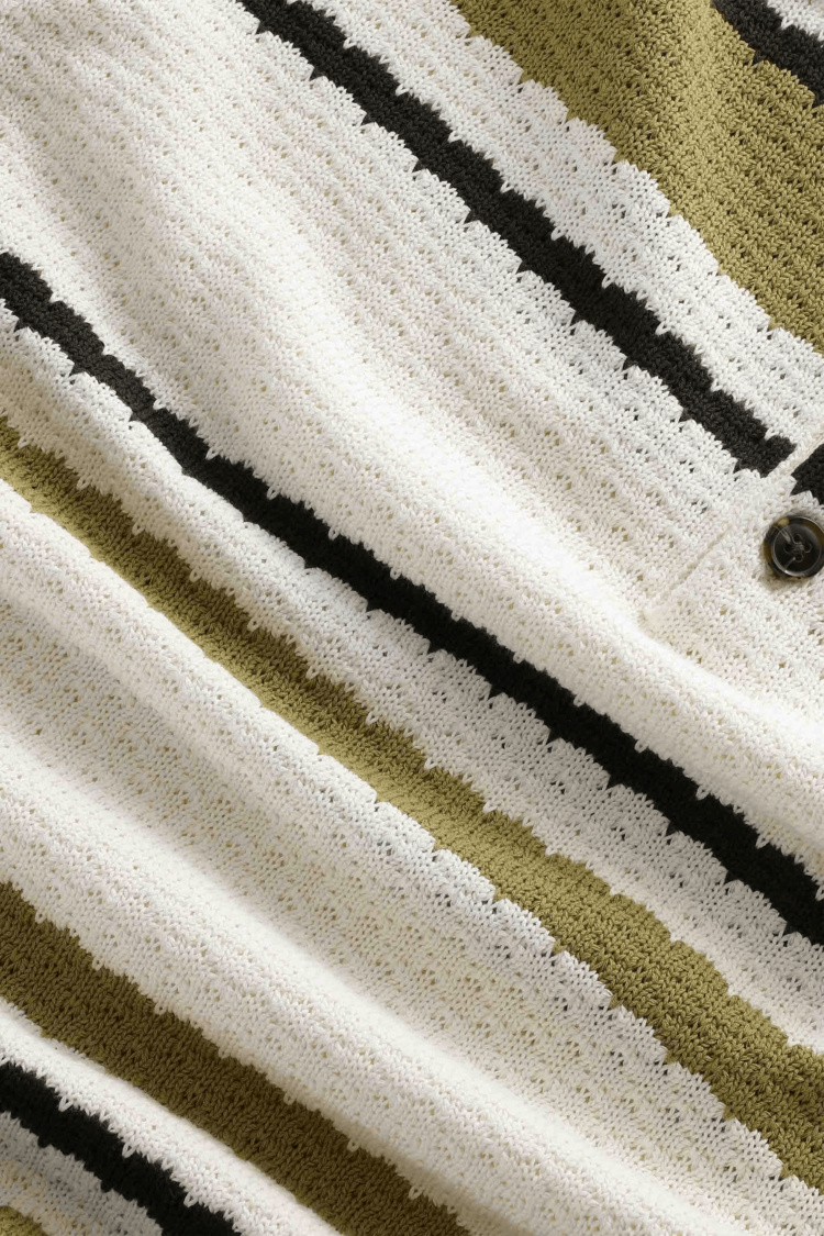 No Nationality 07 Alfie 6636 Knitted Polo 'Ivory'