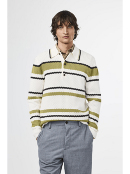 No Nationality 07 Alfie 6636 Knitted Polo 'Ivory'
