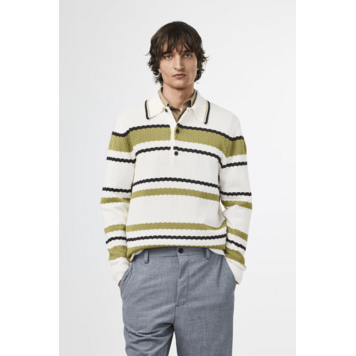 No Nationality 07 Alfie 6636 Knitted Polo 'Ivory'