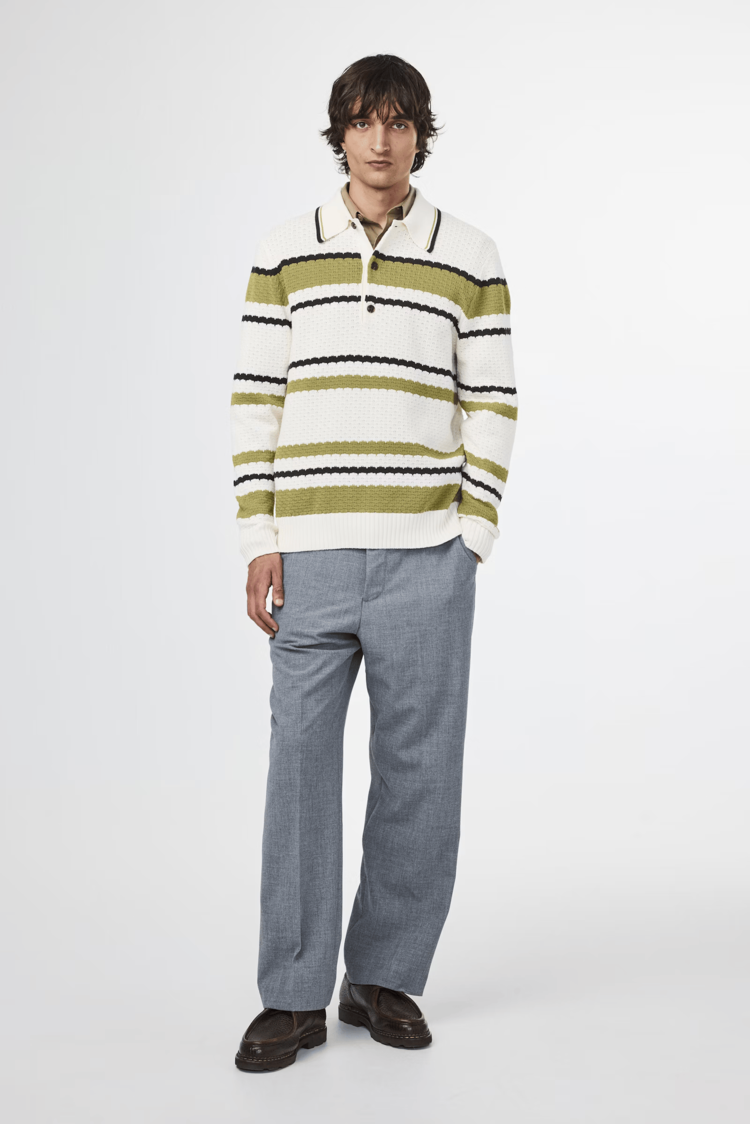 No Nationality 07 Alfie 6636 Knitted Polo 'Ivory'