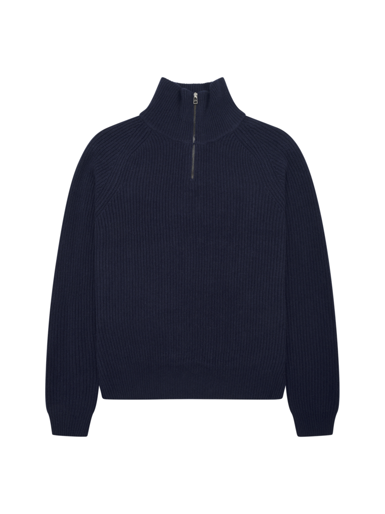 Woodbird Lass Wool Half-Zip 'Navy'