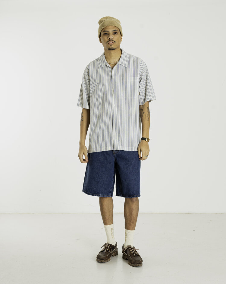 Woodbird Rami Stone Shorts 'Blue'