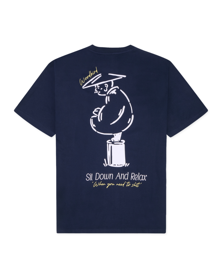 Woodbird Baine Pose T-Shirt 'Navy Blazer'
