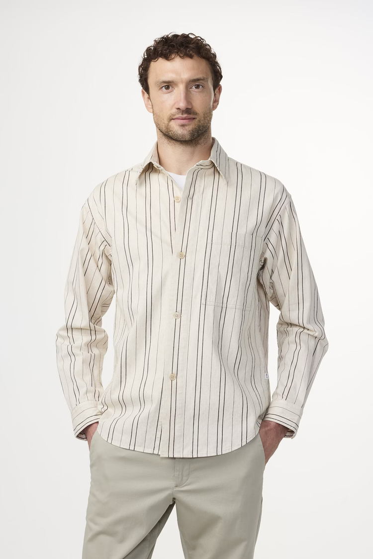 No Nationality 07 Adwin 5393 Linen Blend Shirt 'Various Stripe'