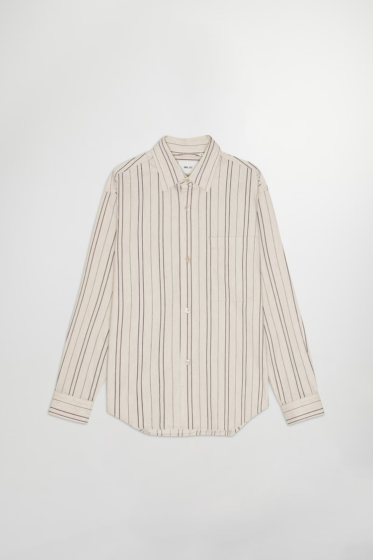 No Nationality 07 Adwin 5393 Linen Blend Shirt 'Various Stripe'