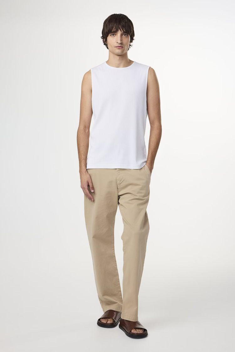 No Nationality 07 Ferris 3526 Ribbed Slim Fit Vest 'White'