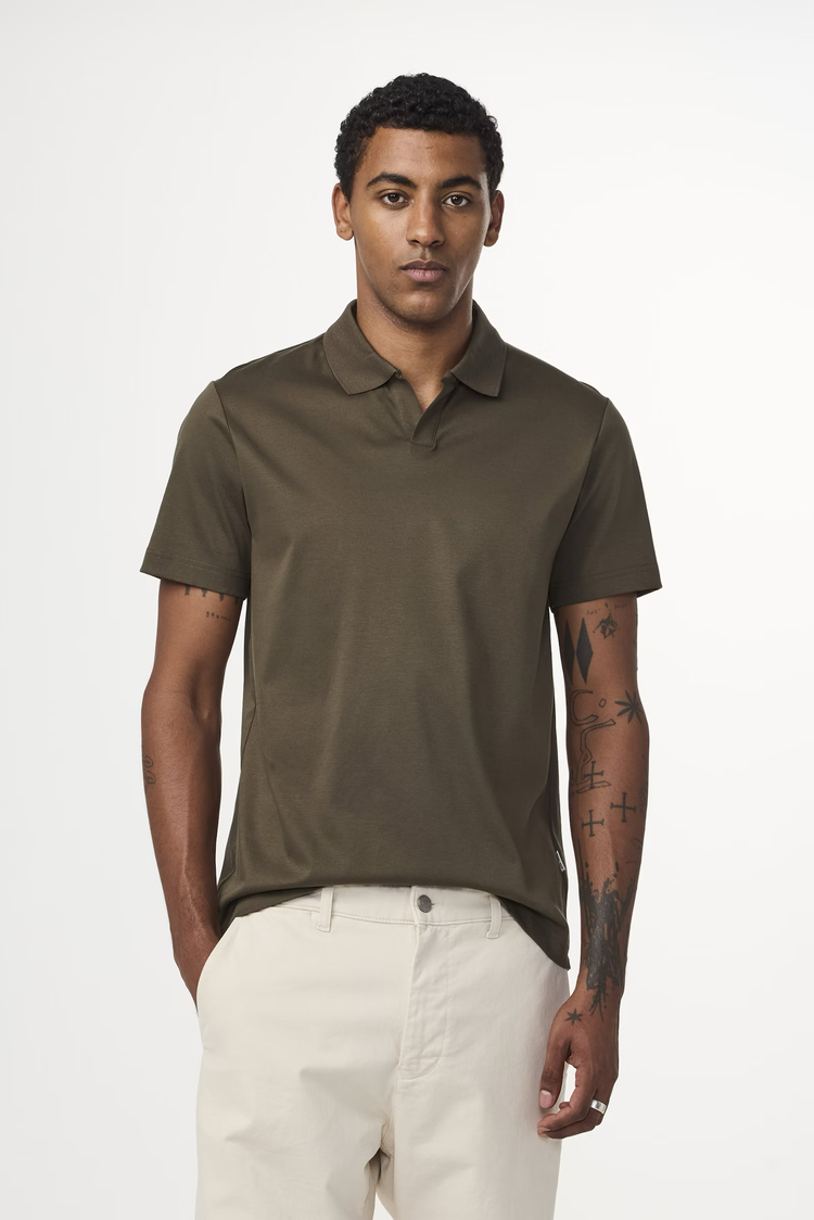 No Nationality 07 Paul 3525 Open-Collar Polo 'Capers'
