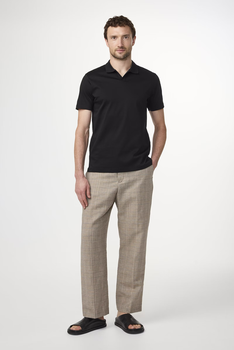 No Nationality 07 Paul 3525 Open-Collar Polo 'Black'