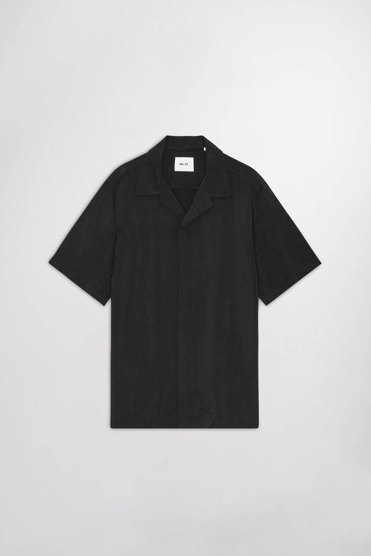 No Nationality 07 Hank Camp Collar Twill Shirt 'Black'