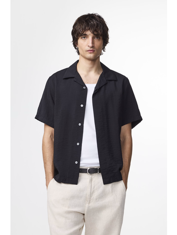 No Nationality 07 Hank Camp Collar Twill Shirt 'Black'