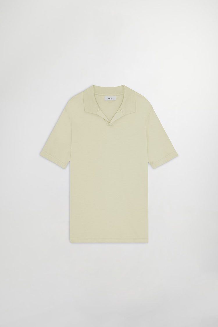 No Nationality 07 Paul 3525 Open-Collar Polo 'Sage Green'