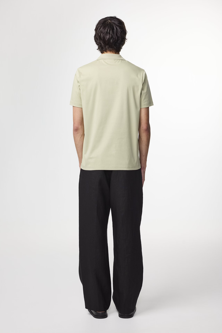 No Nationality 07 Paul 3525 Open-Collar Polo 'Sage Green'