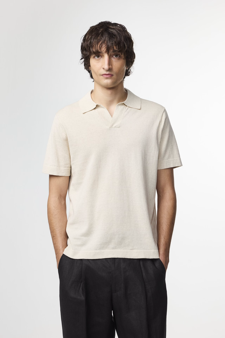 No Nationality 07 Ryan Knitted Polo 'Oat'