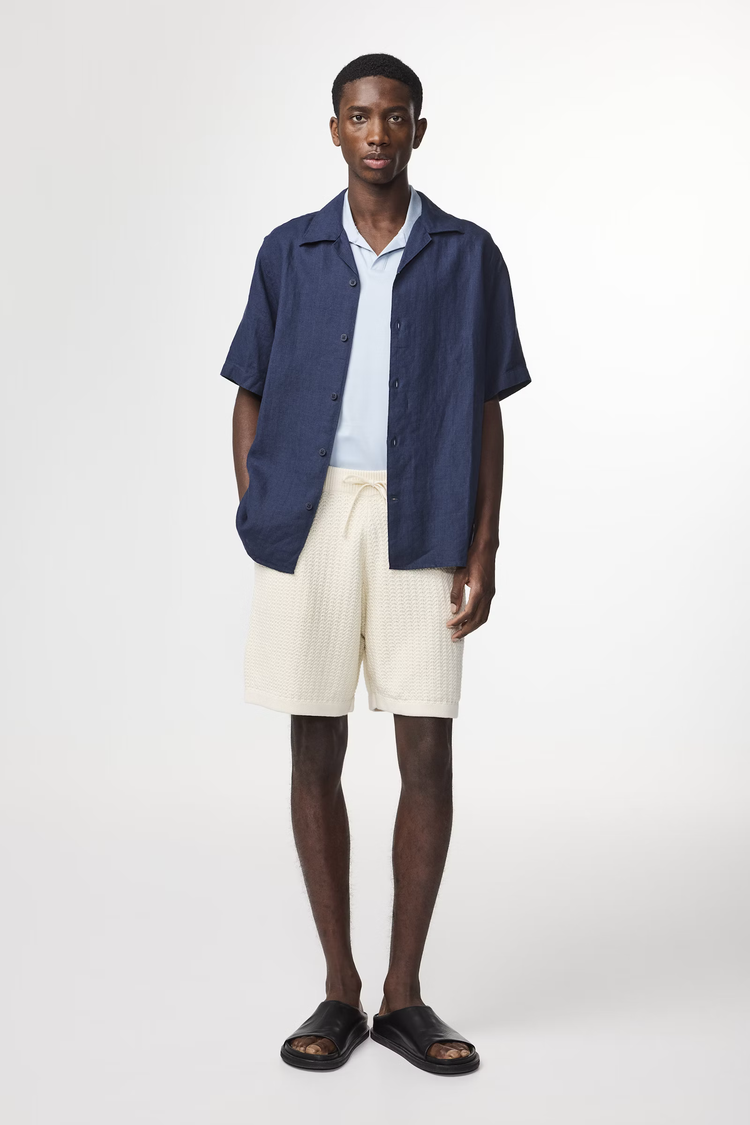 No Nationality 07 Marc 6686 Knitted Organic Cotton Shorts 'Ivory'