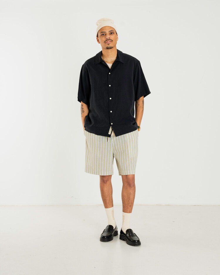 Woodbird Bommy Stripe Shorts 'Light Sand'