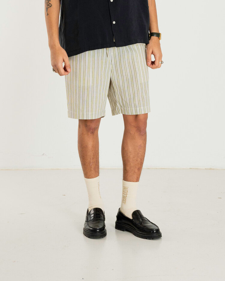 Woodbird Bommy Stripe Shorts 'Light Sand'