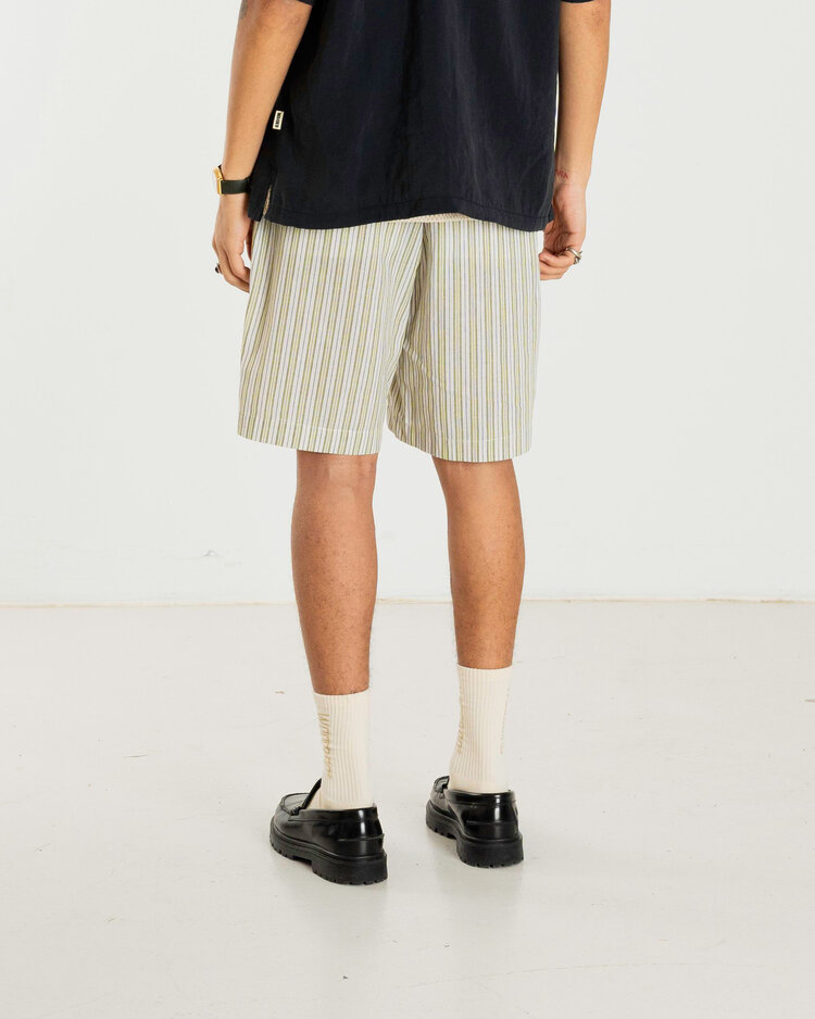 Woodbird Bommy Stripe Shorts 'Light Sand'