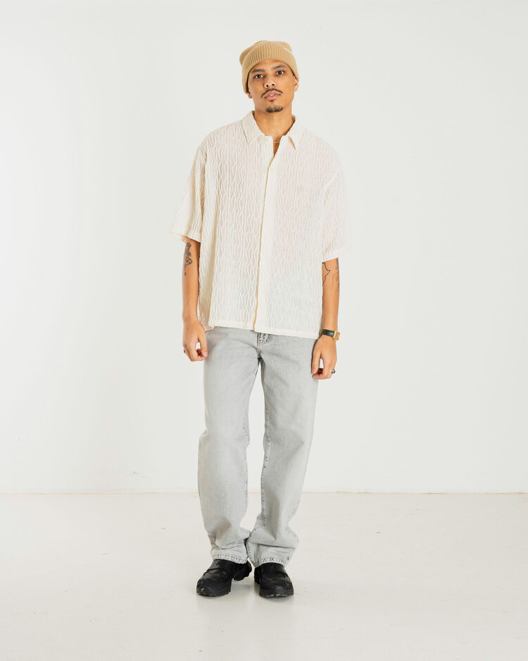 Woodbird Sunny Crooque Shirt 'Off White'
