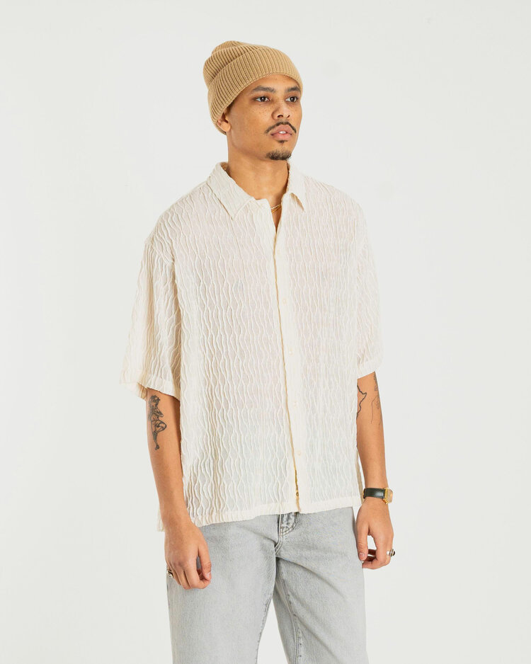 Woodbird Sunny Crooque Shirt 'Off White'