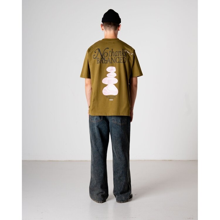 Woodbird Baine Balance T-shirt 'Dark Green'