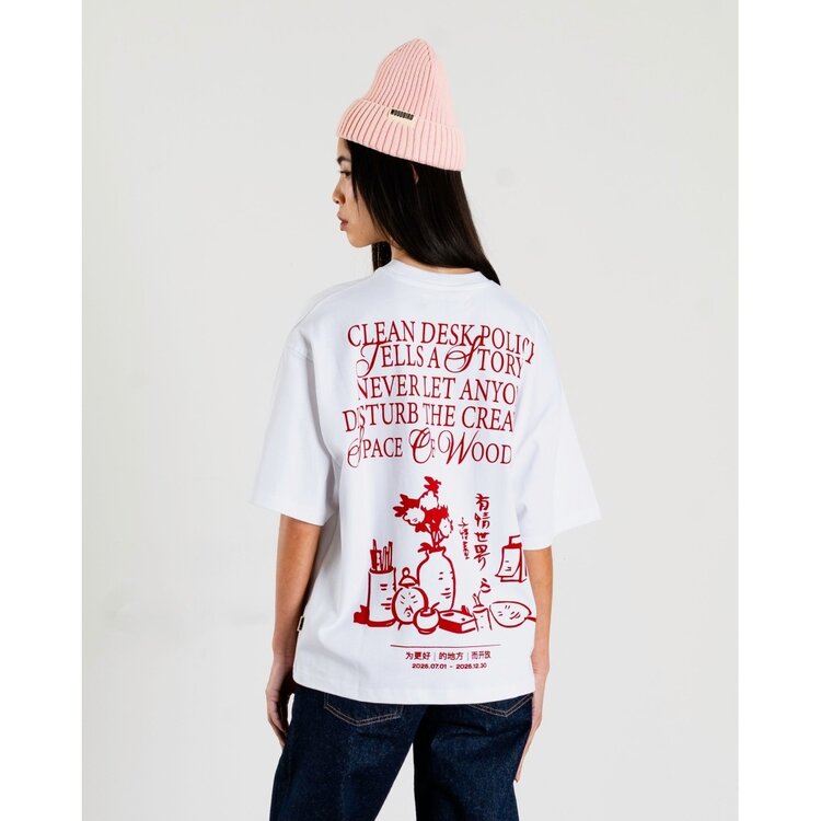 Woodbird Baine Space T-Shirt 'White'