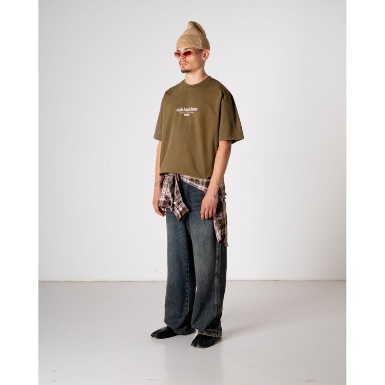 Woodbird Beam Dye T-Shirt 'Dark Brown'