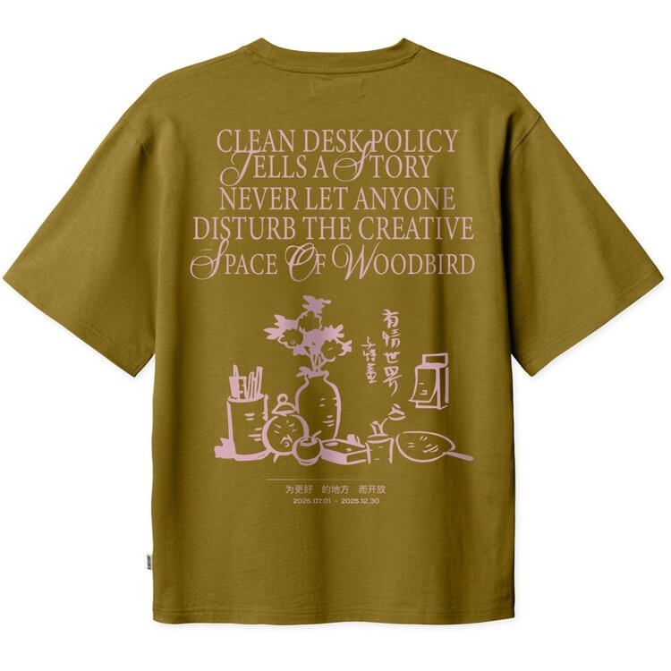 Woodbird Baine Space T-Shirt 'Dark Green'