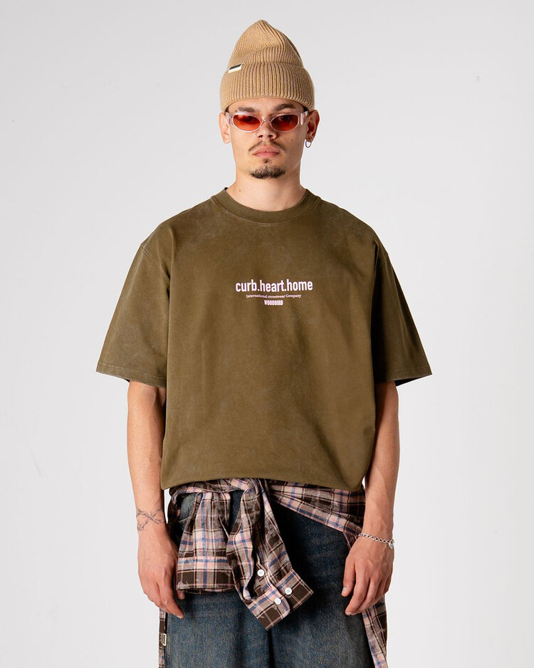 Woodbird Beam Dye T-Shirt 'Dark Brown'