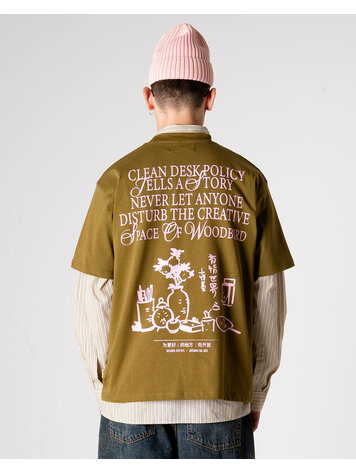 Woodbird Baine Space T-Shirt 'Dark Green'